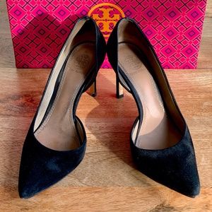Tory Burch Classic Black Suede d'Orsay Pump